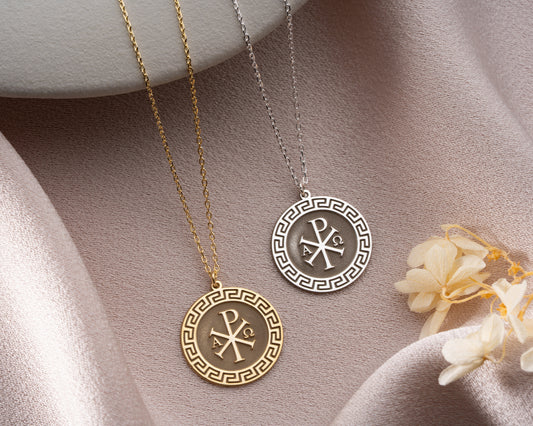 Alpha Omega faith necklace