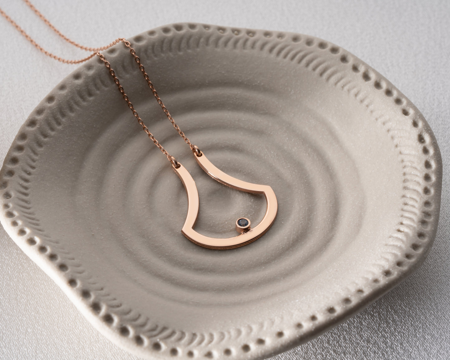 Open drop birthstone necklace product photo