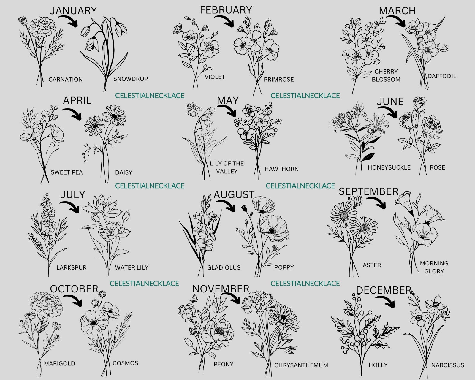 Birthflower chart