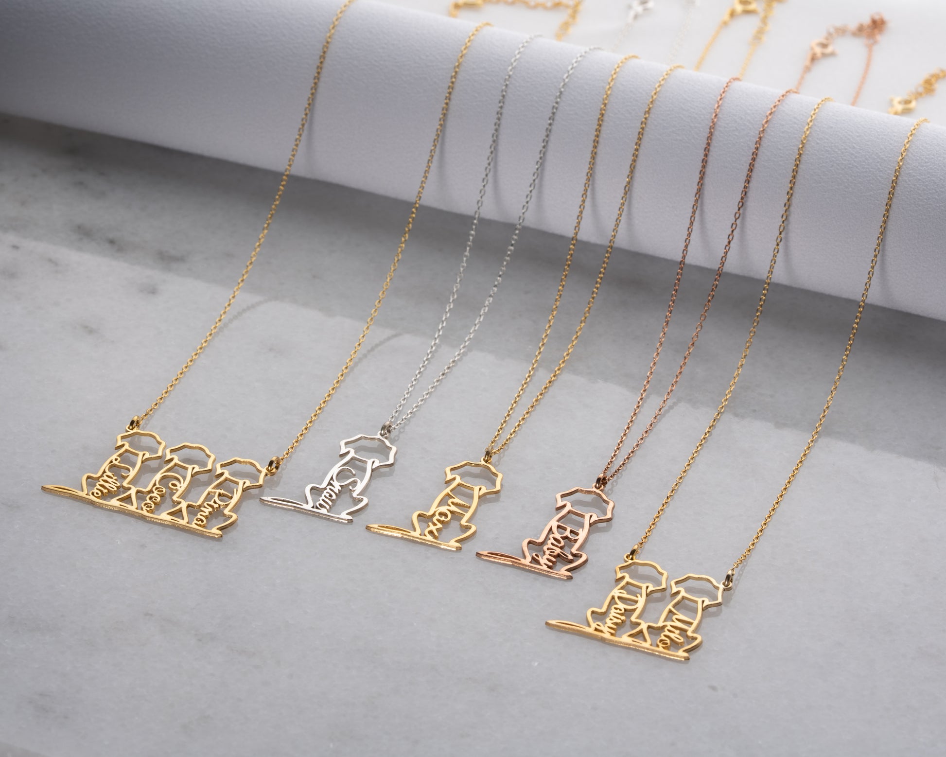 Pet memorial name necklace gift
