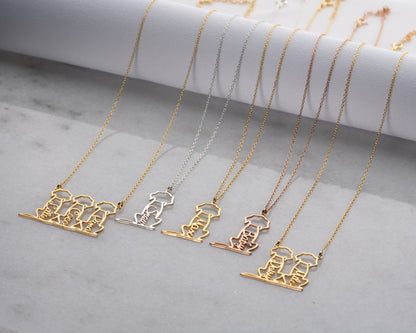 Pet memorial name necklace gift