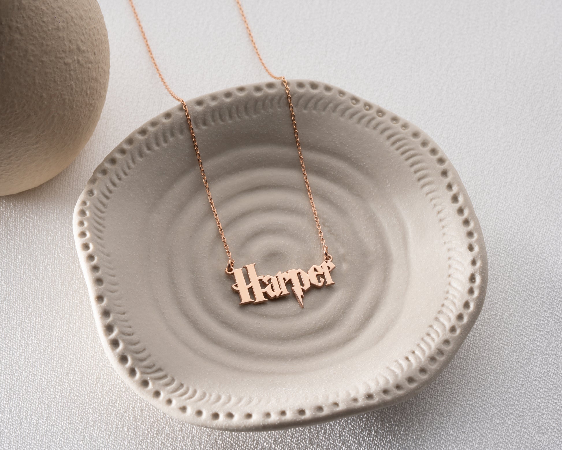 Gold wizard font name pendant