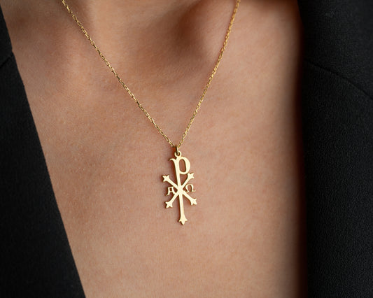 Chi Rho Necklace Christian Christogram Pendant