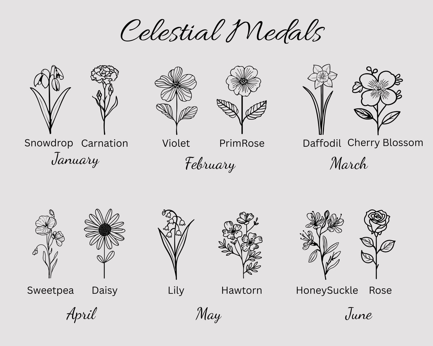 birth flower chart july december