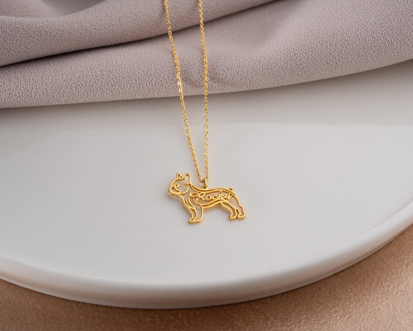 Bulldog name necklace