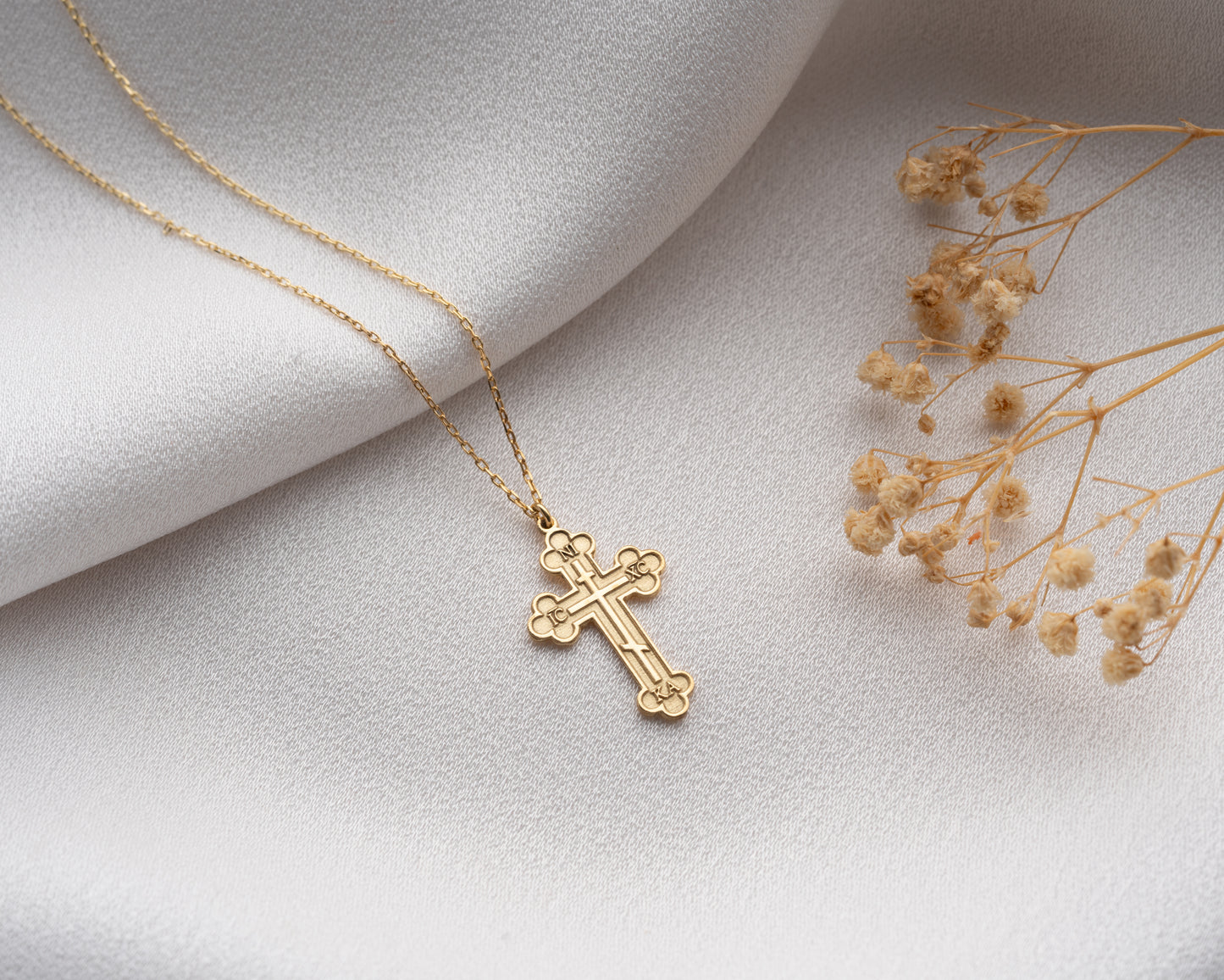 Byzantine Christian Cross Pendant Necklace