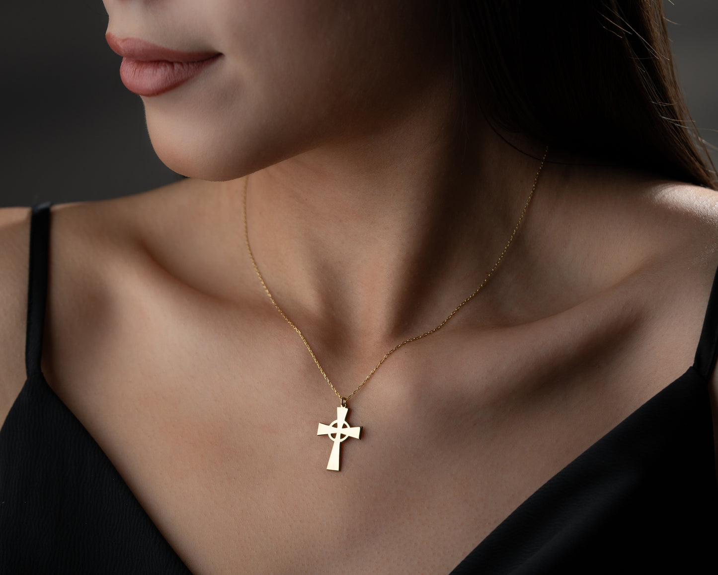 Celtic circle cross pendant
