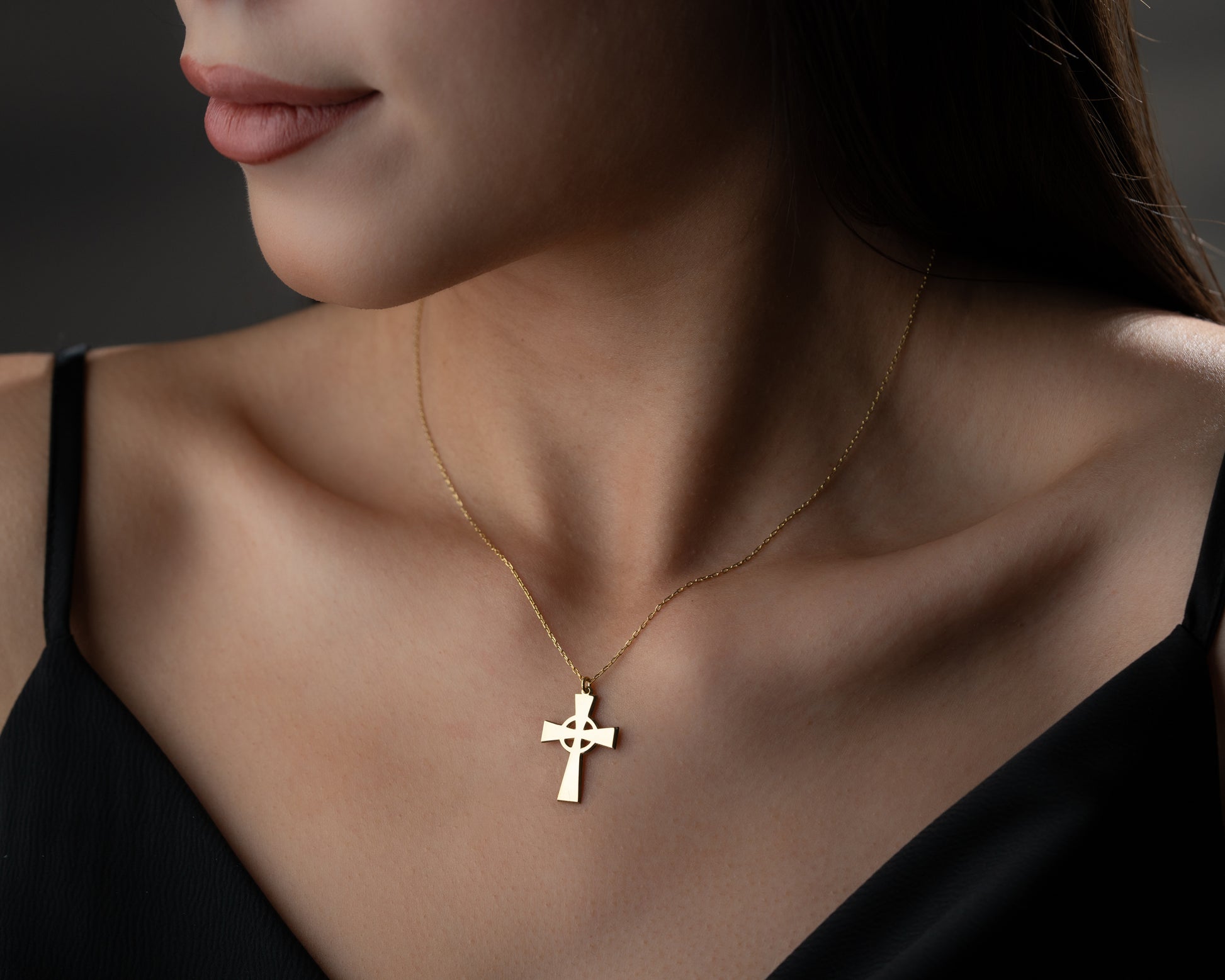 Celtic circle cross pendant