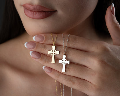 Celtic cross faith necklace