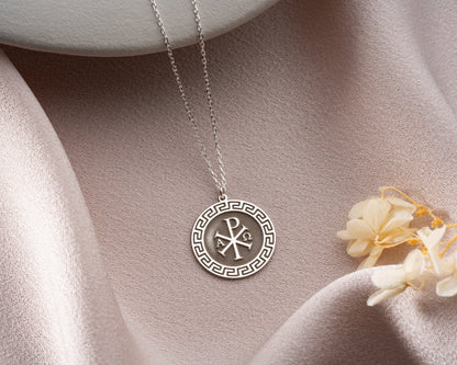 Chi Rho Alpha Omega pendant