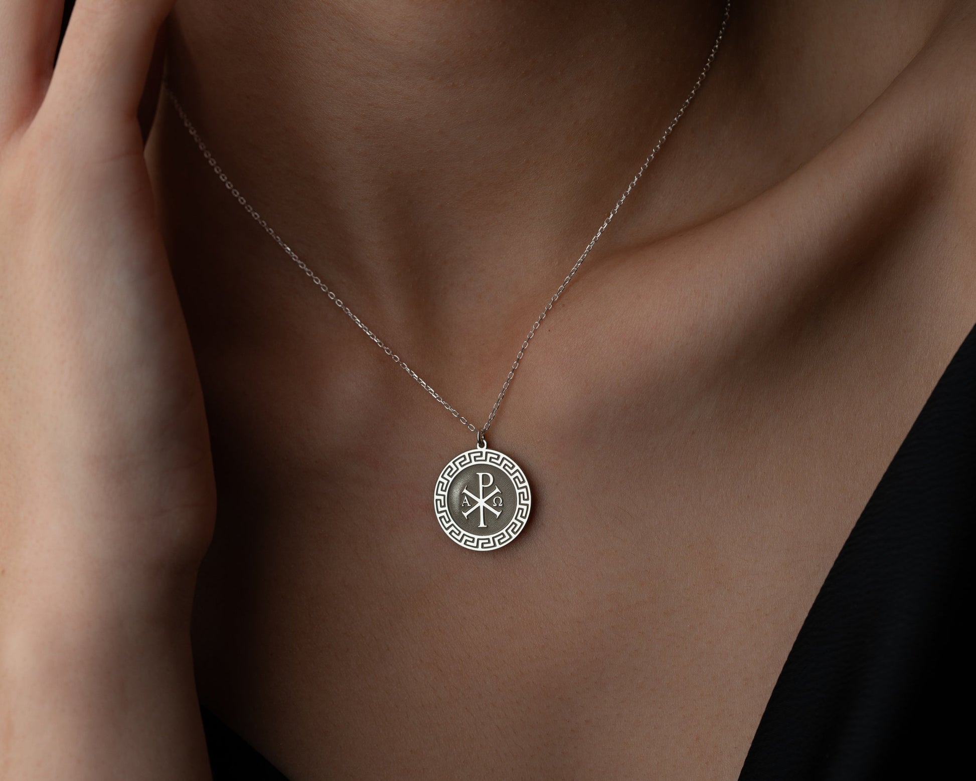 Chi Rho Christogram necklace