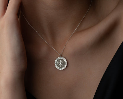 Chi Rho Christogram necklace