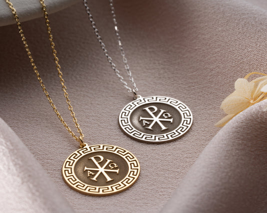 Chi Rho necklace close up