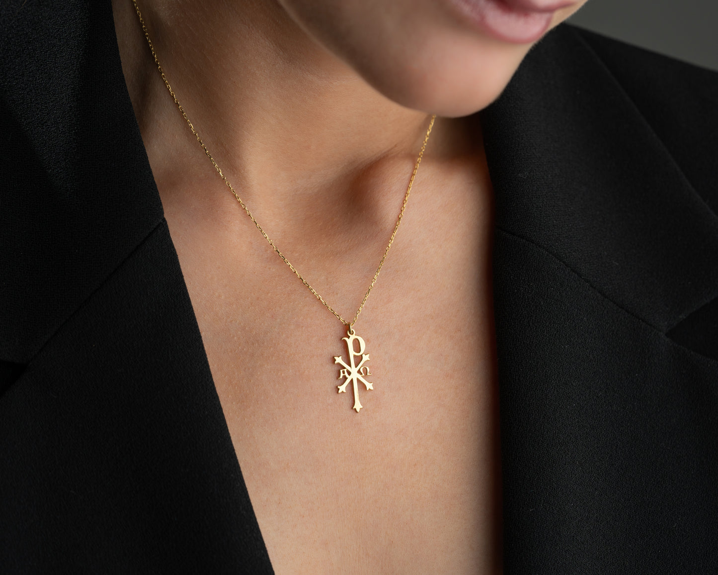Christian Christogram Pendant Necklace