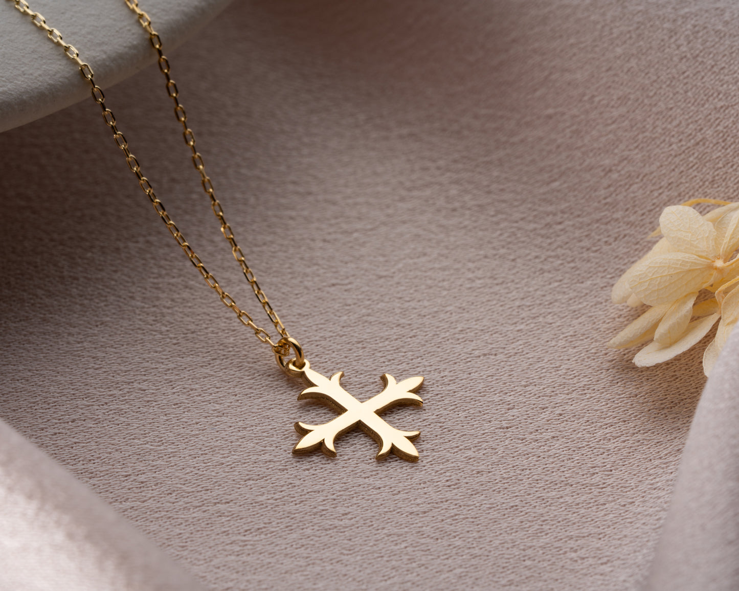 Christian budded cross necklace