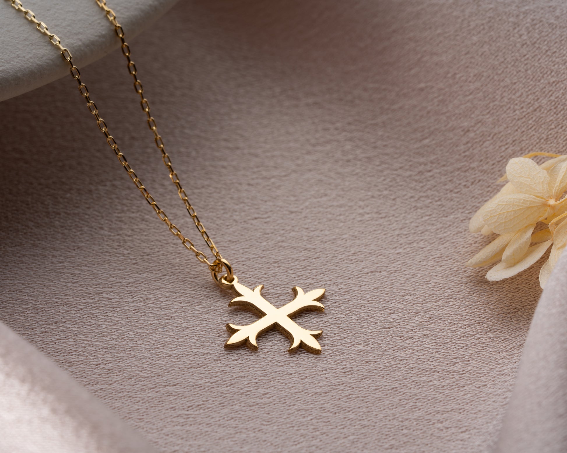 Christian budded cross necklace