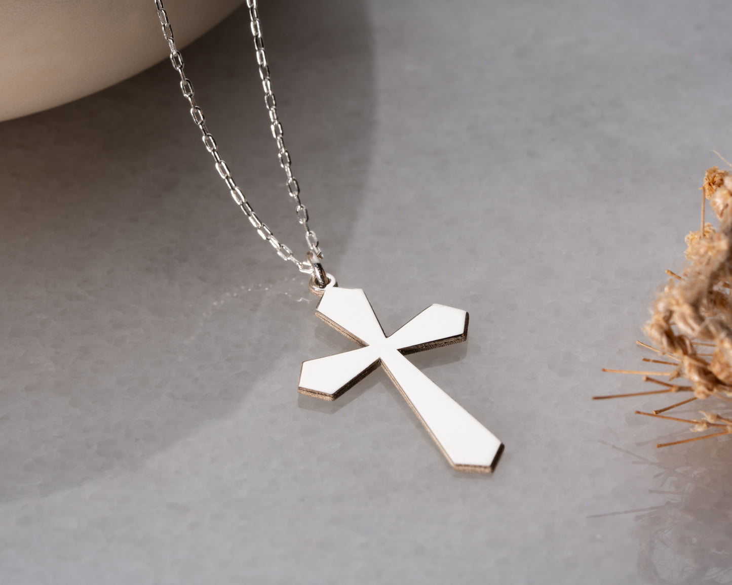 Christian cross jewelry detail