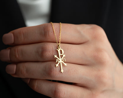 Chi Rho Necklace for Christian Faith