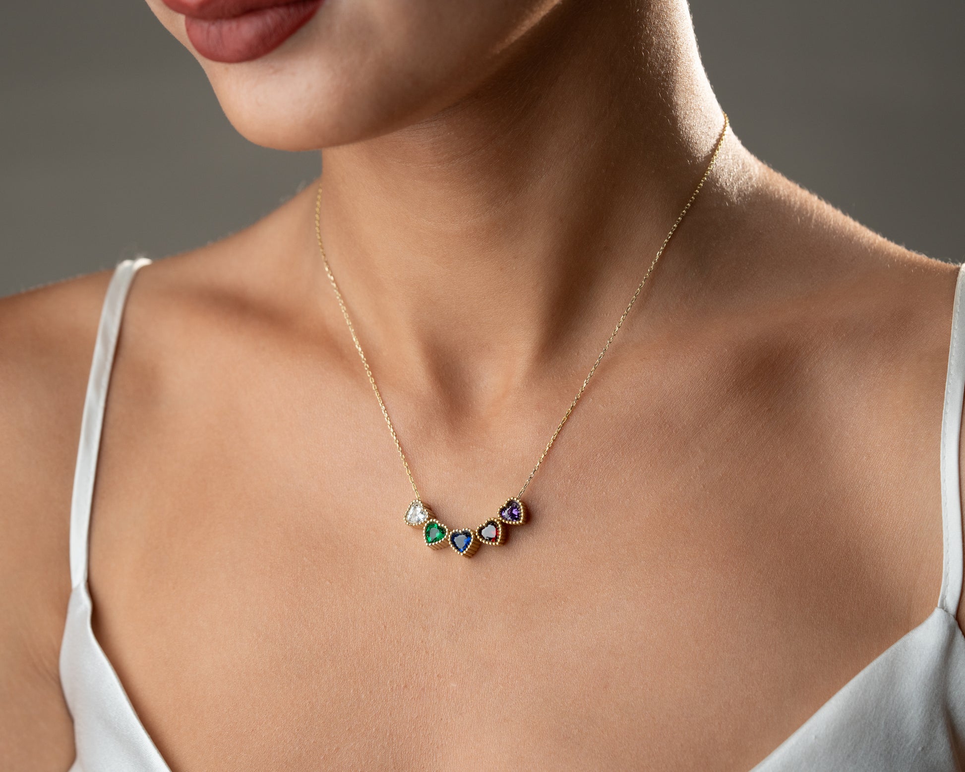 silver birthstone necklace
