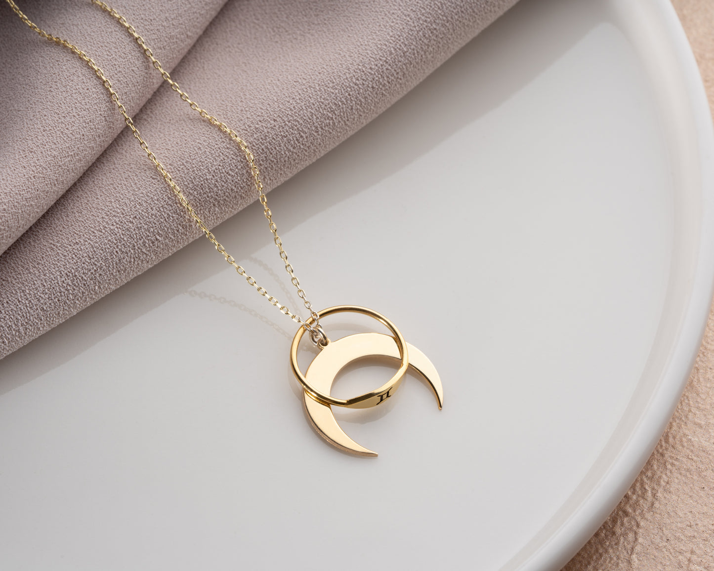 Crescent pendant necklace gift photo