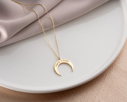 Personalized Moon Ring Holder Necklace