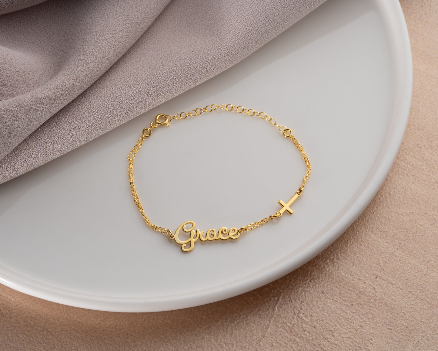 Personalized Cross Name Bracelet – Christian Faith Jewelry