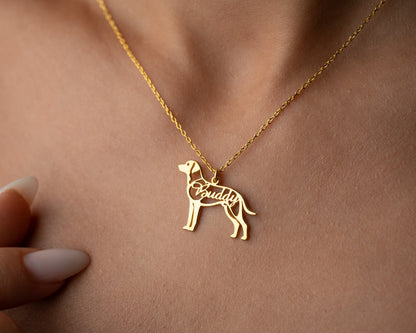 Custom dog name pendant close-up