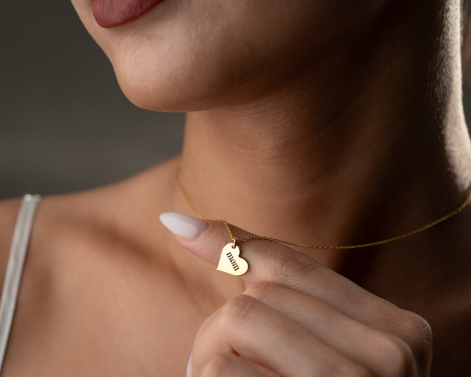Custom heart pendant close-up