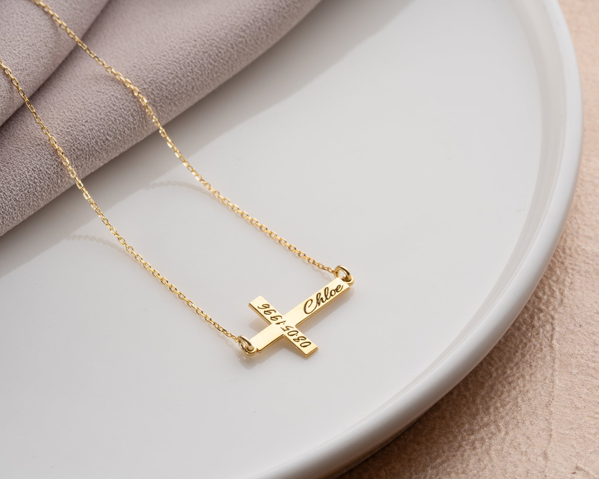 Custom name cross pendant