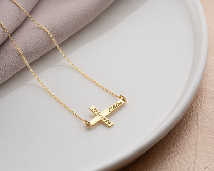 Custom name cross pendant