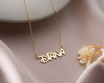 Script name necklace lifestyle photo