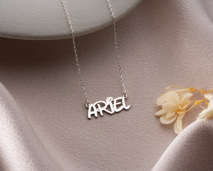 Personalized name necklace in silver finish