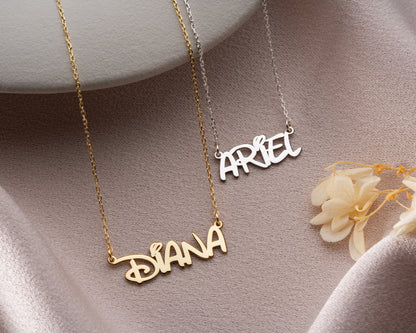 Personalized name necklace in rose gold finish