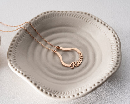 Custom name ring holder necklace