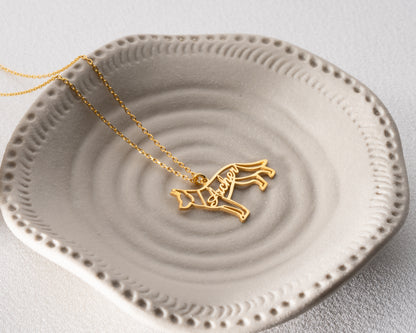 Custom pet silhouette necklace