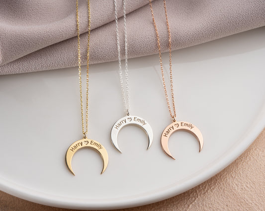 Custom Moon Ring Holder Necklace