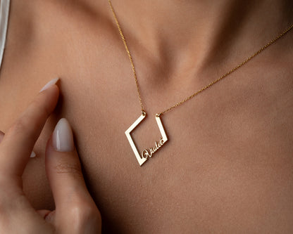 Geometric Ring Keeper Necklace
