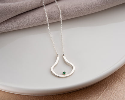 Custom Birthstone Ring Holder Necklace
