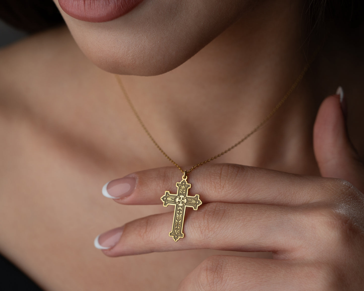 Decorative Latin cross pendant