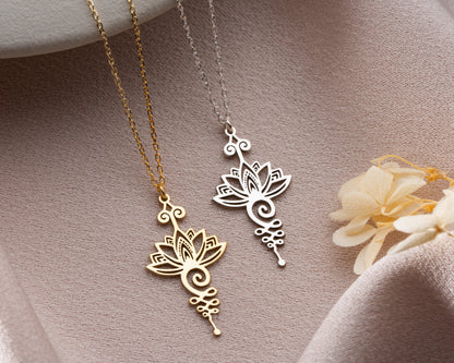 Decorative lotus pendant detail
