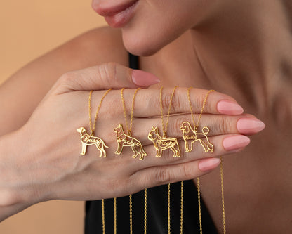 Dog breed necklace collection