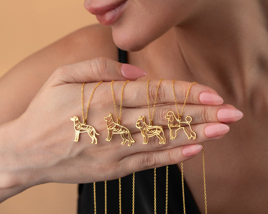 Dog breed necklace collection
