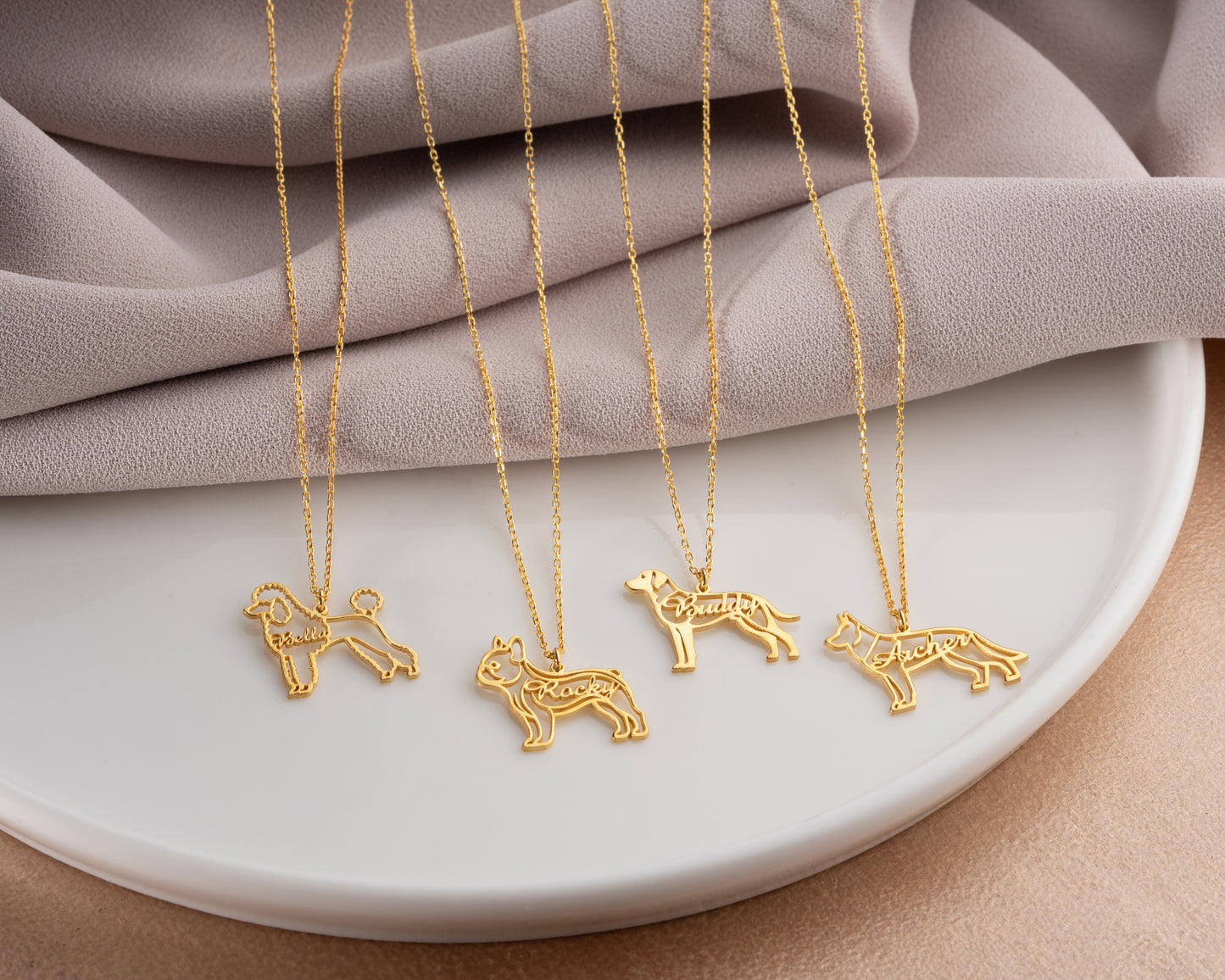 Dog name necklace collection