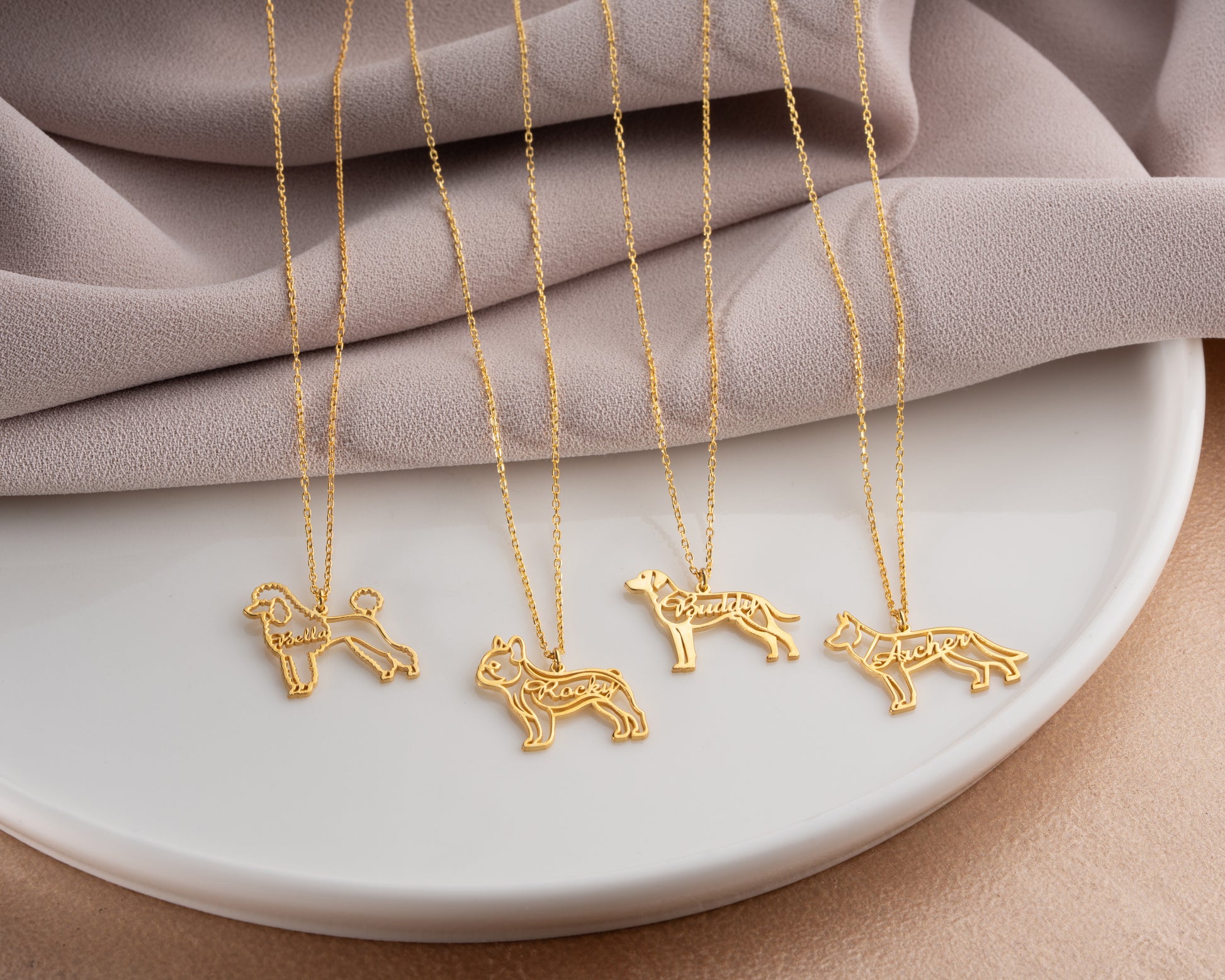 Dog name necklace collection