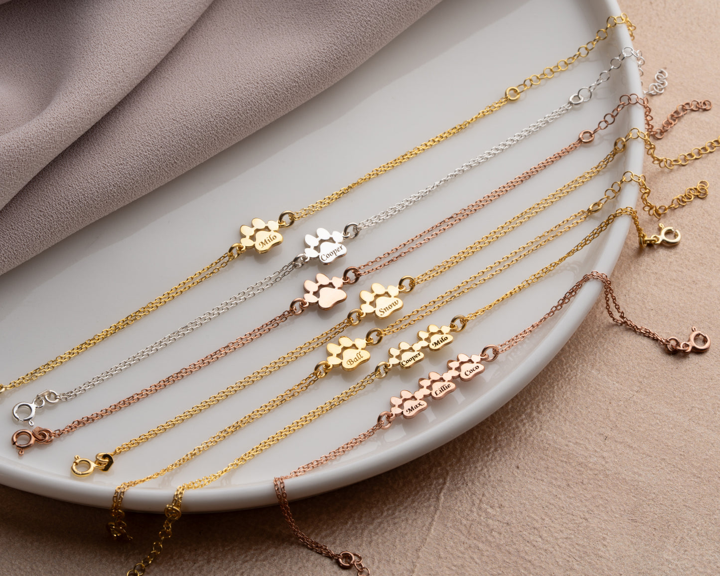 dog mom paw print bracelet