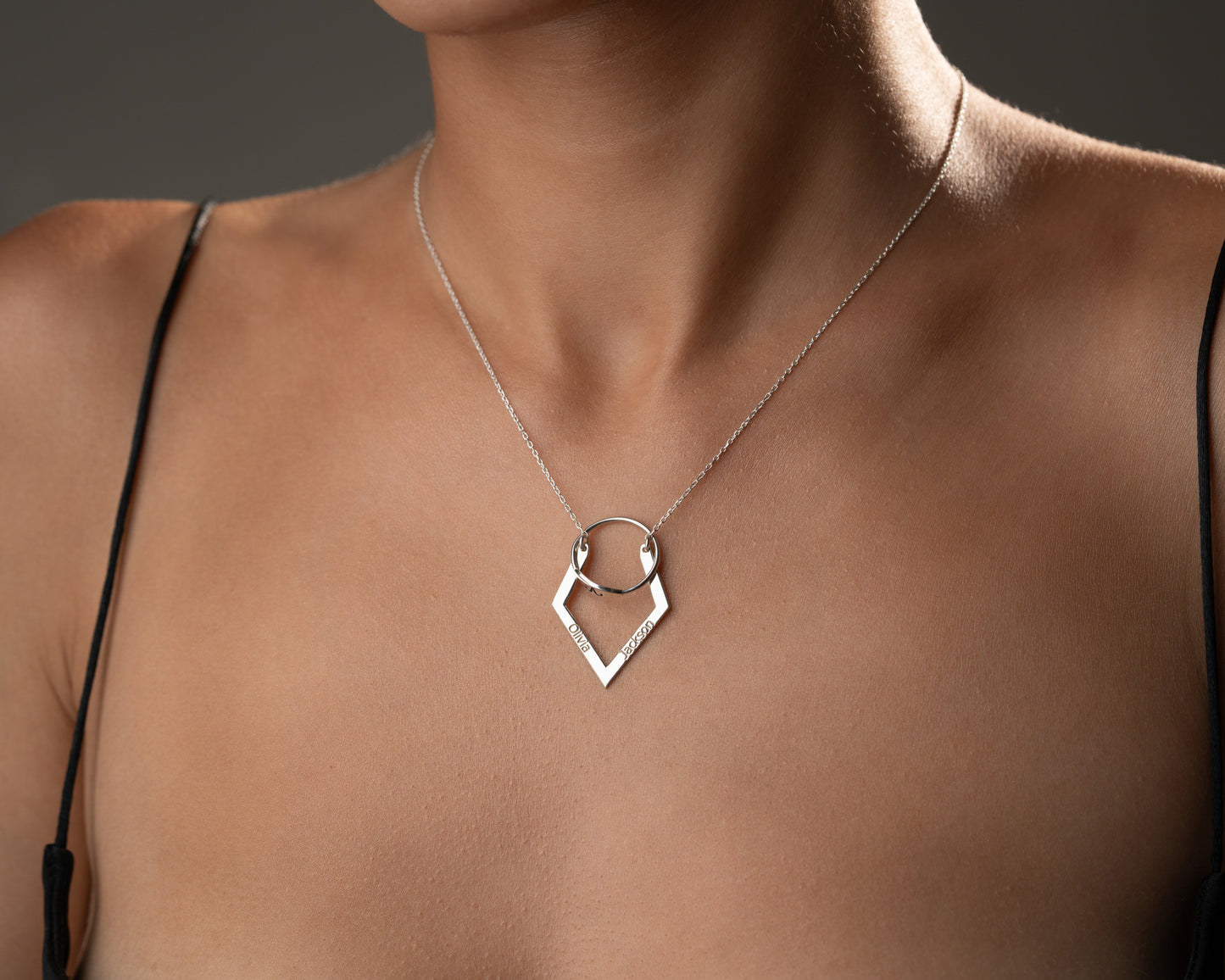 Geometric Ring Holder Necklace