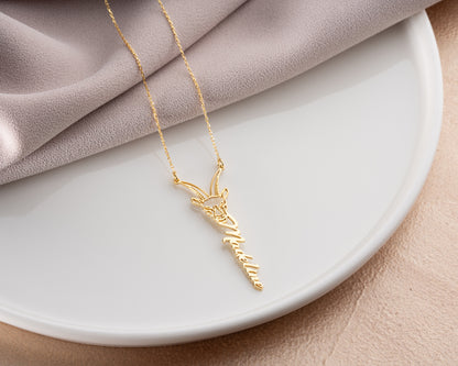 Personalized zodiac name necklace detail 9