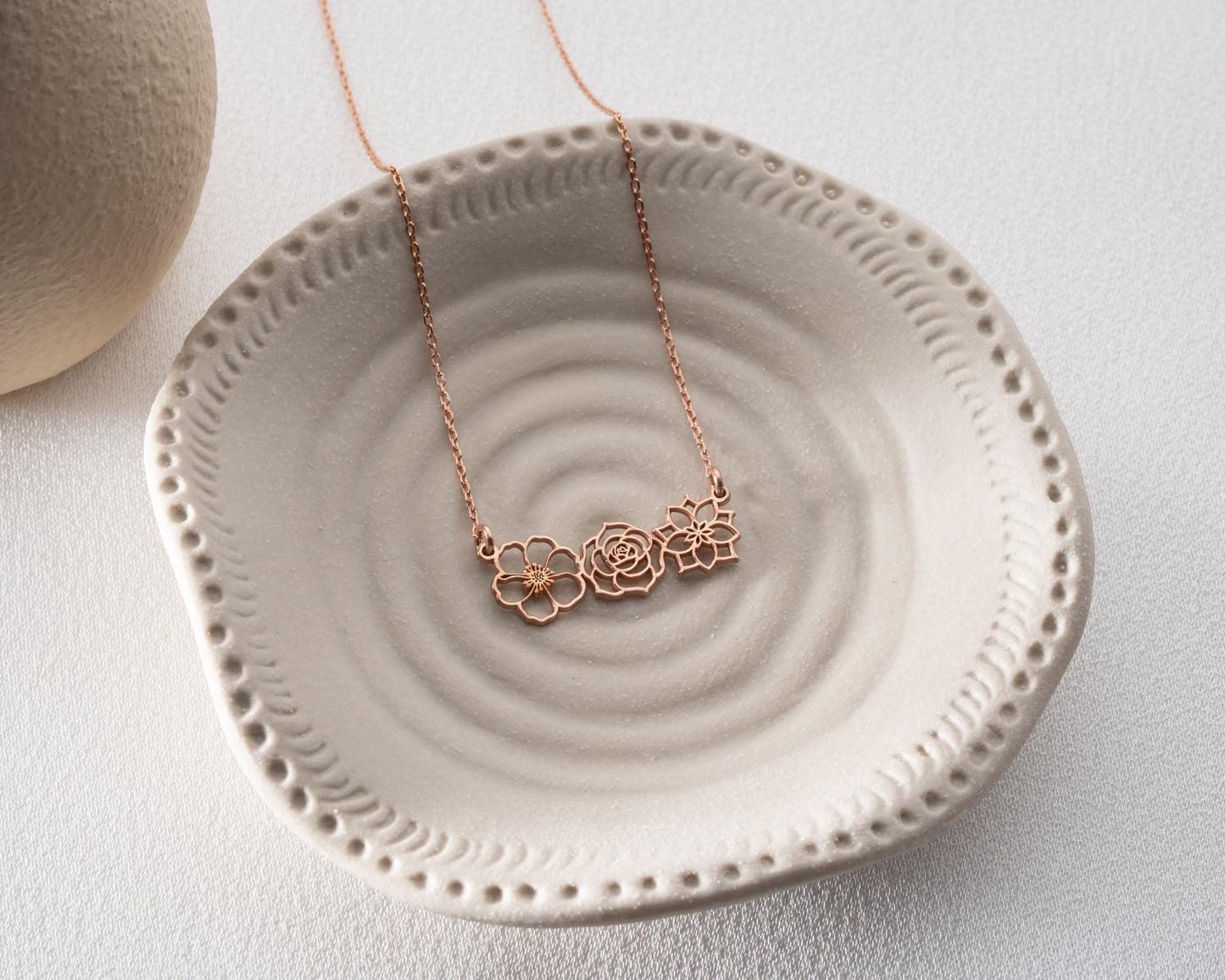 Personalized birth flower necklace