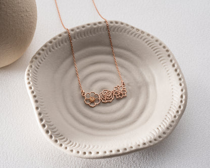 Personalized birth flower necklace