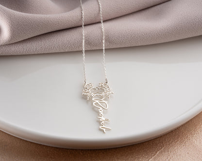 Personalized zodiac name necklace detail 11